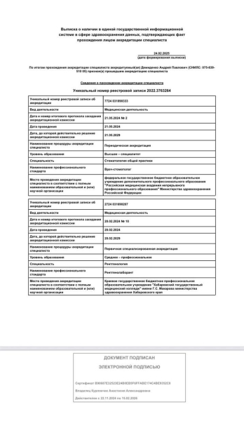 Аккредитация специалиста